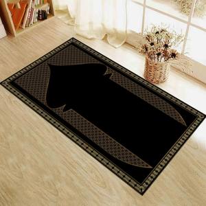 Tapis de prière doré, tapis de prière noir, tapis imprimé pour la maison musulmane, avec tapis à poils doux - Product Image 5