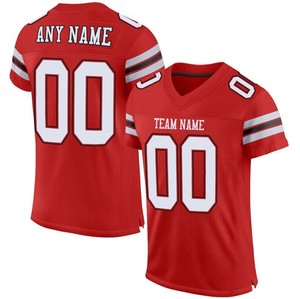 Camiseta de Fútbol Americano para Hombre OEM, 100% Poliéster, Transpirable, de Secado Rápido, Personalizable con Nombre de Equipo, Cuello en V - Product Image 4