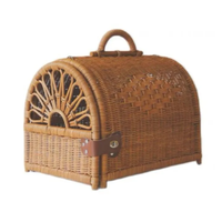 Cage de transport pour animaux de compagnie en rotin naturel de haute qualité, écologique, pour petits animaux, utilisation extérieure, vente en gros d'usine au Vietnam, rectangulaire