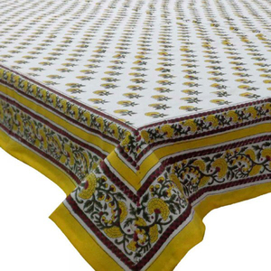 Meilleure qualité fabricant indien nappe d'extérieur bloc à la main imprimé concepteur pur coton nappes pour prix de gros - Product Image 5