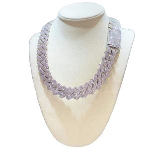 Iice OUT VVS Moissanite เครื่องประดับสำหรับงานแต่งงาน925สำหรับผู้ชายเงินสเตอร์ลิงประดับเพชรทรงกลม20มม. - Product Image 2
