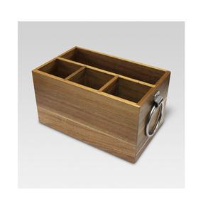 Caddy en bois fini rustique à 6 compartiments Vente en gros Exportateur Conception personnalisée Caddy en bois de manguier fabriqué à la main Fabricant - Product Image 3