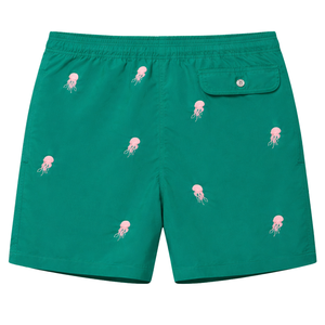 Shorts de bain imprimés verts pour hommes, légers, avec taille élastique, pour la plage, l'été - Product Image 2