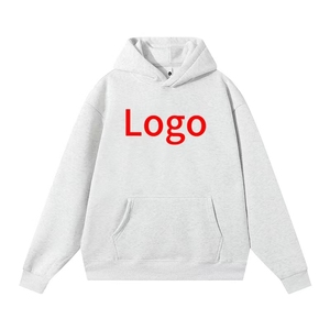High Quality Custom Heavy GSM Fleece Cropped Pullover Hoodie No <b>String</b> Hooded Sweatshirts Embroidered Drop Shoulder Style - Product Image 3