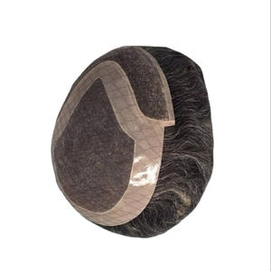 Perruque Taz Hair BD en cheveux humains, ondulée, prothèse, 100% cheveux chinois Remy, toupet à dentelle frontale avec base mono - Product Image 3