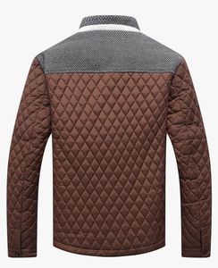 OEM <b>Men's</b> <b>Lightweight</b> Diamond Quilted Winter <b>Jacket</b> Custom Design Casual Polyester Shell Stand Collar Direct Zipper Windproof - Product Image 2