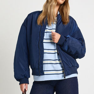 Veste bomber vintage pour femmes, vente chaude, style streetwear, fermeture éclair, prix de gros, vêtements décontractés, tissu respirant, veste bomber 2026 - Product Image 1