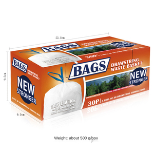 Bolsas de basura con cordón plástico biodegradable 4-6 galones color personalizado del fabricante de Vietnam 1 tonelada MOQ precio de fábrica al por mayor - Product Image 2