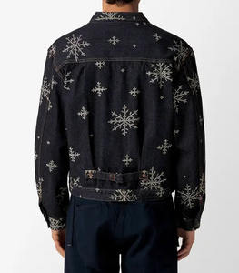 Precio bajo Alta calidad Logotipo personalizado Impreso Hombres Jeans Chaqueta Tallas grandes Chaqueta de invierno personalizada para los hombres - Product Image 2