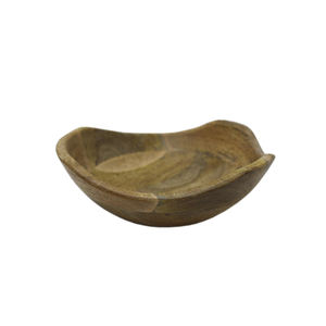 Bol de service de nourriture de forme ronde en bois de conception fantaisie noir fini pour la table à manger de cuisine bols de service de nourriture et de collations - Product Image 6