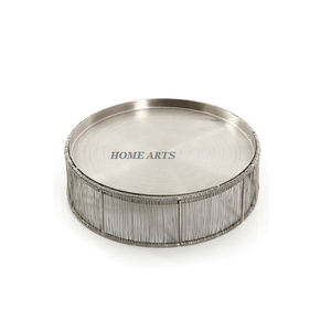 Plateau de service de couleur argent au design classique, plateau de service de haute qualité en fer pour dattes et chocolats au meilleur prix - Product Image 1