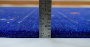 Alfombra Azul Gabbeh Tejida a Mano, Alfombra de Lana, Decoración Tribal Rústica, Alfombra Grande para Piso, Estilo Hogareño Acogedor 5076 - Product Image 2