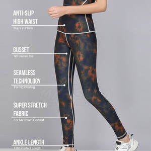Vêtements de sport de haute qualité pour femmes, leggings en stock, taille élastique, imprimé tie-dye, leggings de yoga pour femmes - Product Image 5