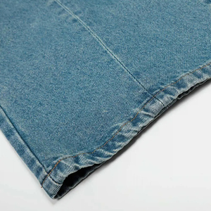 Pantalones Vaqueros Cargo de Cintura Alta para Hombre, Corte Holgado, Estilo Utilitario, Lavado a la Piedra, Color Azul, Pierna Ancha, Tela de Algodón para Primavera - Product Image 3