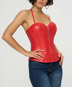 Premium Sexy Women's Faux Leather Silk Breathable Lace up Boned Overbust <b>Corset</b> Bustier <b>Plus</b> <b>Size</b> - Product Image 5