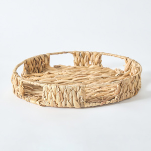 Plateaux ronds en tissage naturel, prix le plus bas, plateau en jacinthe d'eau pour servir des fruits, des collations et des boissons - Product Image 5