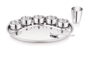 Ensemble Thali indien authentique de 8 pièces à la demande Ensemble de salle à manger complet pour la cuisine traditionnelle indienne et sud-asiatique - Product Image 3