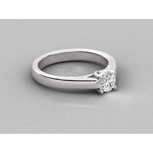 Bague solitaire en or 18 carats avec diamant brillant - Product Image 6