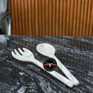 Handmade Elegant Resin Salad Server Set Stylish Premium Quality Eco-Friendly Dishwasher <b>Safe</b> Kitchen Dining Serveware for Home - Product Image 2