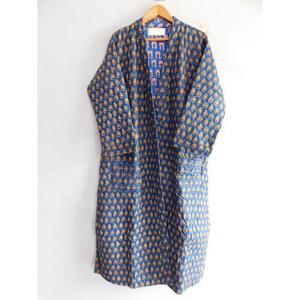 Kimono veste de nuit bloc imprimé longue chemise de nuit maillots de bain maillots de bain doux coton peignoir matelassé peignoir - Product Image 3