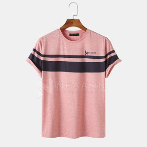 Vente en gros T-shirt pour homme 100% coton Col rond Logo OEM personnalisé Couleur personnalisée Design T-shirt pour homme - Product Image 1