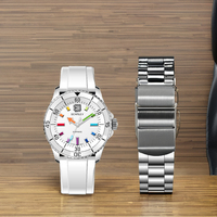 Montre à quartz élégante pour homme AURORA, mouvement Ronda 763, aiguilles inspirées d'Excel, boîtier en acier inoxydable de 42 mm, verre saphir, 10 ATM