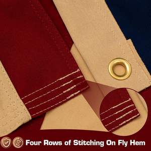 USA TOP FLAGSINC Bandera de Betsy Ross Vintage 3x5 pies, 100% Algodón Bordado, Teñida con Té, 13 Estrellas, Colonias Americanas, para Jardín/Césped - Product Image 5