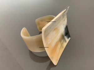 Handcrafted Natural Buffalo Horn Cuff <b>Bracelet</b> | Eco-Friendly Wide Bangle with Polished Finish for <b>Boho</b>, Tribal & Ethnic Fashion - Product Image 4