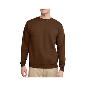 เสื้อสเวตเชิ้ตผู้ชายทรงหลวม ผลิตตามแบบ OEM ผ้าฝ้ายหนานุ่ม ระบายอากาศได้ดี เป็นมิตรต่อสิ่งแวดล้อม คอกลม มีซับในลายเรียบ สำหรับฤดูหนาว - Product Image 1