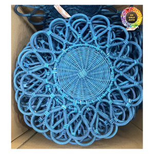 Rattan <b>Placemat</b> for Wedding & Home, Handcrafted Tabletop Decor Mat, Natural Charger Plate, Woven Natural Flower Rattan <b>Placemat</b> - Product Image 4