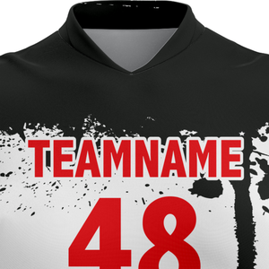 Ensemble de maillots de volley-ball personnalisés pour femmes, manches courtes, col en V, séchage rapide, respirant, uniforme d'équipe, t-shirt de sport, short, vêtements de sport, blanc - Product Image 5
