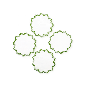 Bordado personalizado borde clásico servilletas de cóctel Hemstitch bebida servilleta 100% lino blanco para el hogar Hotel Bar eventos - Product Image 5