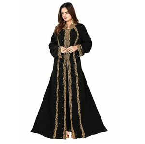 Logo personnalisé broderie conception femmes musulman abaya manches longues vêtements traditionnels de grande taille pour femmes - Product Image 3