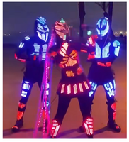 Costume de marcheur sur échasses à LED à commande sans fil, spectacle de robot LED personnalisé, vêtements de rave, costumes unisexes hip-hop pour hommes, DC 5V