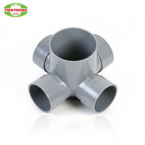Raccord de courbure horizontal à 90 degrés à quatre branches uPVC de haute qualité pour système d'égout de drainage - Product Image 3