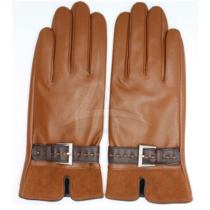 Gants en cuir doublés de laine douce pour hommes - Gants d'hiver élégants pour l'extérieur avec un design respirant et écologique - Product Image 2