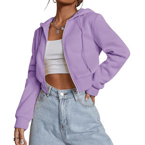 OEM Factory Cropped <b>Zip</b> <b>up</b> Hoodie Streetwear Quality Thick Fleece Cotton Heavy Oversized Hoodie Custom Logo <b>Zip</b> <b>up</b> <b>Hoodies</b> - Product Image 1