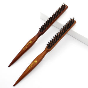 Brosse de coiffure en poils de sanglier et de <span class=keywords><strong>nylon</strong></span> Queue de rat Teasing Brosse à cheveux en poils de sanglier Peigne pour le peignage arrière et le contrôle des bords - Product Image 1