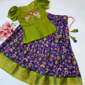 Nuevo 2024 nueva llegada última colección suave Dola Lehenga Choli con borde Jacquard cosido completo con seda impresa para la venta - Product Image 4