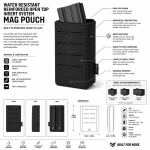 Bolsa de Utilidad Impermeable Reforzada con Sistema de Inserción Abierta, Triple Compartimento, Laminada, para Accesorios y Revistas - Product Image 1