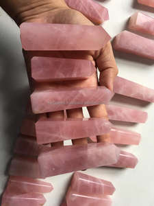 Torre de cuarzo rosa NATURAL para meditación, piedra preciosa NATURAL para REIKI HELING, torre decorativa metalizada, venta al por mayor - Product Image 6