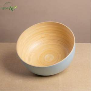 Bol de service en bambou filé classique personnalisé, léger, écologique, bambou naturel pour la vente en gros - Product Image 1