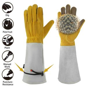Outdoor Hand Protective <b>Garden</b> Work Gloves Breathable Leather Coated <b>Garden</b> Gloves - Product Image 2