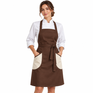 <b>Women</b> Chef <b>Apron</b> Premium <b>Kitchen</b> Uniform Durable Cotton Material Adjustable Straps Multiple Pockets Comfortable Fit OEM - Product Image 1