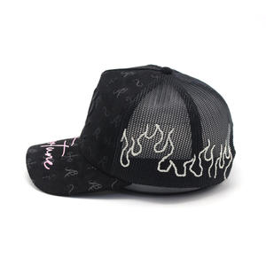 Casquette de camionneur en daim personnalisée à 5 panneaux avec impression intégrale et logo brodé 3D - Product Image 5