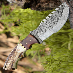 Couteau de survie en acier Damas de qualité supérieure, lame pleine, couteau de camping en plein air, fait à la main - Product Image 6