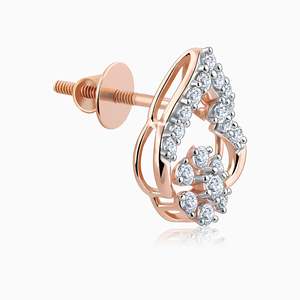 Pendientes de gota de diamantes de oro rosa - Product Image 4