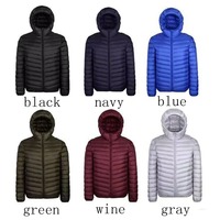 Offre Spéciale hommes bleu veste d'hiver à capuche fermeture éclair contrôle mode bouffant manteau léger et chaud tailles M-5XL vers le bas matériel