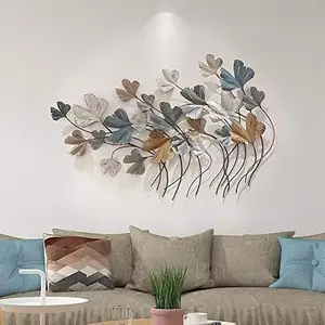 Nhiều màu lá chảy trong gió Hướng trang trí tường nghệ thuật sofa bên nền văn phòng nhà trang trí sáng tạo tường thủ công