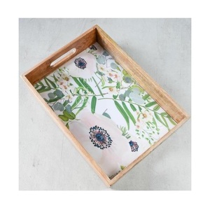 Ensemble de 3 plateaux en bois pour ustensiles de cuisine Vaisselle de table Vaisselle Maison Cuisine Servir Burger Plateaux en bois Carré Artisanat Servir - Product Image 5